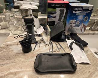Bathroom Essentials - Boxes are Empty (they go with what's photographed) Water Pik Water Flosser, Remington Electric Shaver, Manicure Set