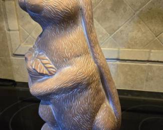 Terra Cotta Bunny Statue 13.25in