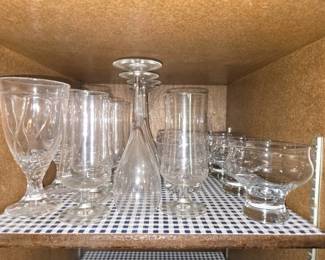 Lot of Stem Crystal Glasses - 22 Pieces