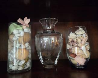 (3) Vases, (2) Filled with Potpourri