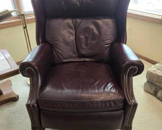 Leather Tufted Reclining Lawyers Chair