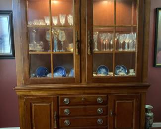 Beautiful lighted dining room hutch by Bassett