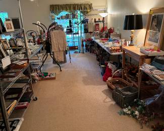 Industrial racks, holiday decor, housewares