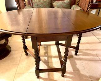 Barley Twist Drop Leaf Table $195