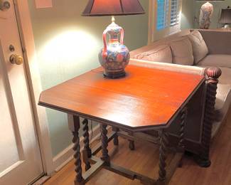 Drop Leaf Barley Twist Table $195