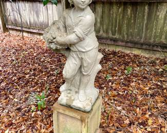 $120. Concrete Stand and Statue