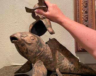 Bronze Scholar on Carp $150