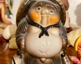 Japanese Tanuki Ceramic Raccoon Dog Shigaraki ware Statue Vintage Pottery Japan