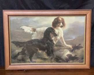 Dog Setters Bird Highland by Edwin Douglas, Print on Canvas