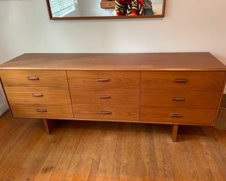 Mid Century Modern Teak Dresser - 9 Drawers $1500.00
