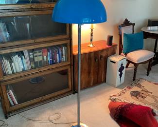 Danish Mid-Century Modern Blue Mushroom Floor Lamp
