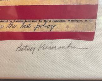 Betsy Nimock Framed American Flag Signed