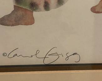 Signed Framed Print Artist Carol Grigg