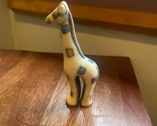 Vintage South African Raku Pottery Giraffe