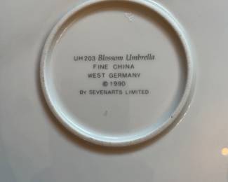 Blossom Umbrella 12.5" Plate Sevenarts Ltd 1990 UH203 West Germany