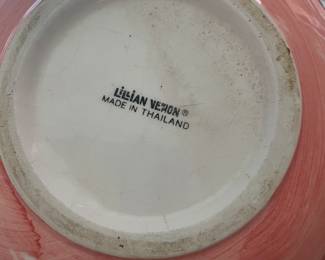 Lillian Vernon 3 Nesting Bowls Ceramic Lemons Apples Grapes Mixing Serving