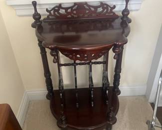 Vintage Victorian Style Table with Bottom Storage Chinese Chippendale