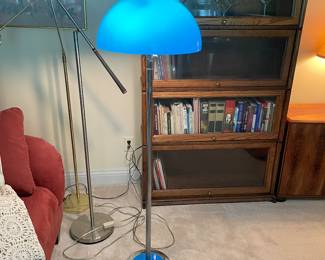 Danish Mid-Century Modern Blue Mushroom Floor Lamp