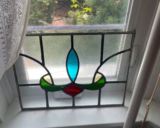 Pair of Stained Glass Window Panel