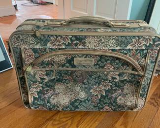 Vintage Atlantic Floral Tapestry Suitcase