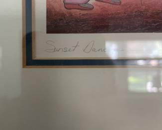 Signed and Titled “Winter Dancers” Framed Print Artist Cecil Youngfox