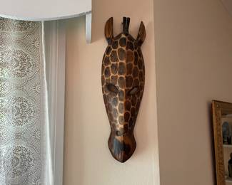 African Wood Giraffe Mask