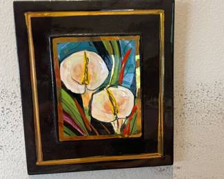 Laura Mostaghel Hand Painted Ceramic Art Title