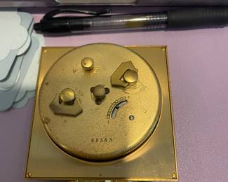 MCM Looping 8 Days Alarm Desk Clock Brass Swiss Made