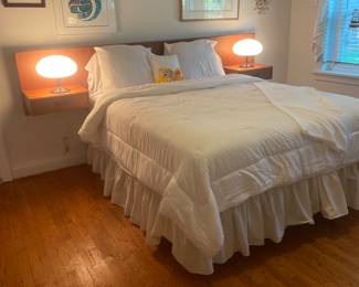 Midcentury Modern Queen Floating Headboard $3500.00 Laurel Mushroom Table Lamps $475/ea.