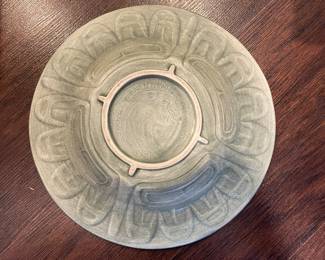 “Raven Light” Haisla First Nations Green Pottery Bowl~Lyle Wilson UBC Museum