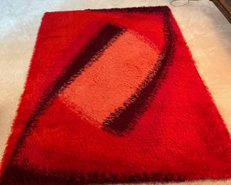 Vintage Danish Scandinavian Wool Rug Mid Century Modern 78" x 54.5"