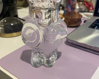 Vintage Magnor Crystal Viking Warrior Paperweight Made in Norway