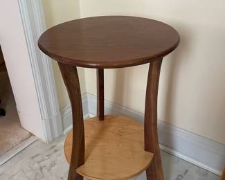 Plant Stand / Side Table by J. T. Gates c. 2020 - Walnut & Birch Plywood