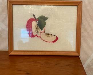 Needlepoint of Apple Framed