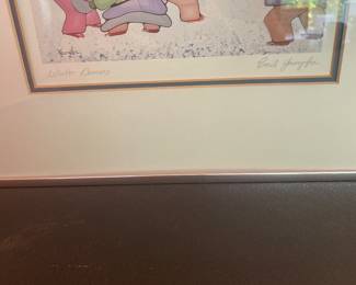 Signed and Titled “Winter Dancers” Framed Print Artist Cecil Youngfox