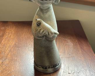 MCM Howard Pierce Girl Holding Bird Figurine 7" Tall