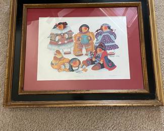 Barbara Lavallee Signed and Titled "Children of the North" Framed Print