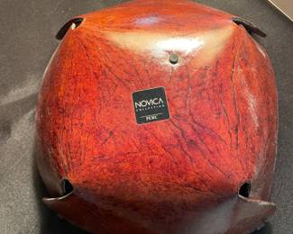 Novica Collection Peru Decorative Leather Bowl