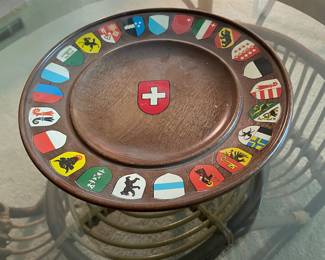 Vintage Reuge Wood Rotating Music Bowl, Swiss Musical Movement