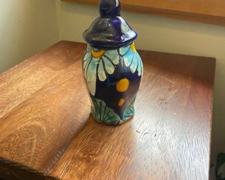 Mexican Floral Vase w/ Lid