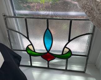 Pair of Stained Glass Window Panel