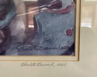 Charlotte Barnard, NWS Watercolor Print Art, Signed & Numbered "Rose is A Rose" 37/100