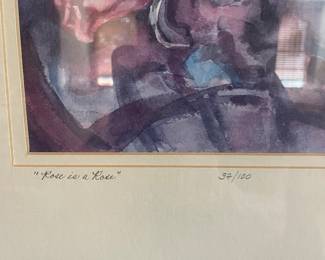 Charlotte Barnard, NWS Watercolor Print Art, Signed & Numbered "Rose is A Rose" 37/100