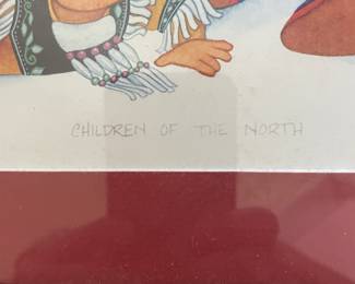 Barbara Lavallee Signed and Titled "Children of the North" Framed Print