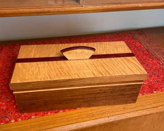 Wooden Box wit Lid By: J.T. Gates - Tiger Maple, Purple Heart Birdseye Maple and Rosewood