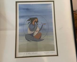 Signed & Titled “Spirt Of The Winds” Framed Print by: Maxine Noel Signed with Her Sioux Name Joyanmani