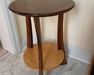 Plant Stand / Side Table by J. T. Gates c. 2020 - Walnut & Birch Plywood