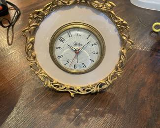 Vintage Globe Ormolu Electric Alarm Clock