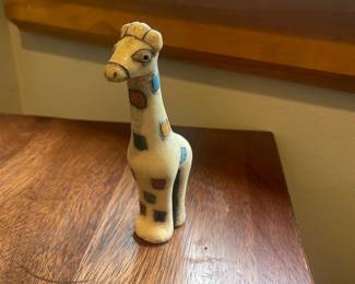 Vintage South African Raku Pottery Giraffe