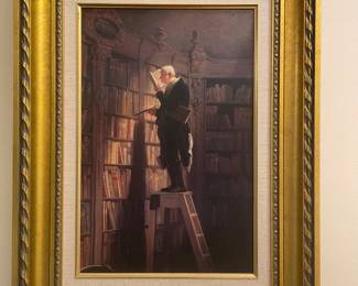 Gold Framed Print “The Bookworm” by Carl Spitzweg